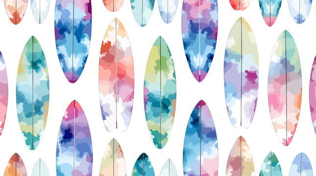 Surf and Waves Bliss &ndash; Artistic Watercolor Repeat Pattern