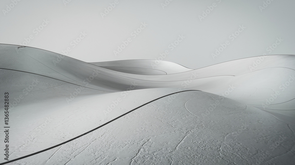Aufkleber abstract image of light grey, textured waves, creating a smooth, flowing design, showcasing a minima