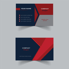 Red and navy blue modern business card template