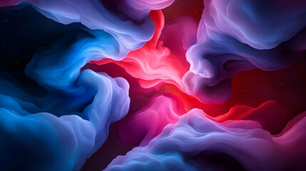 Fototapeta premium Vivid Cosmic Scene Swirling Nebulae and Distant Stars