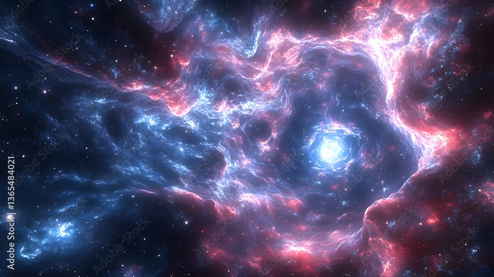 Poster striking nebula in the night sky with beautiful colors and patterns creating a cosmic scene of wonde