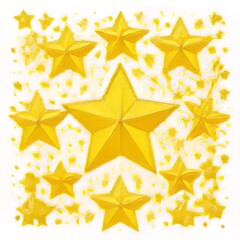 Obraz premium Gliter yellow stars stocker diferent sizes on white background