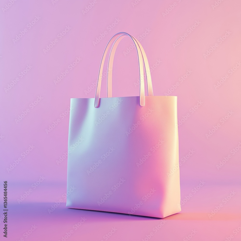 Poster Realistic 3D Rendering of a Tote Bag with Soft Lighting Background
