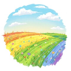 landscape with rainbow