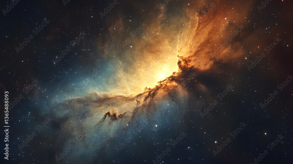 Poster a mesmerizing nebula floating in the sky evoking wonder and awe at the mysteries of the cosmic unive