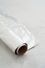Rolls of various plastic packaging for food products. Bags in a roll, food film, baking sleeve.