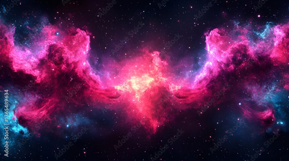 Poster repetitive nebula patterns in a surreal abstract artistic composition representing the infinite beau