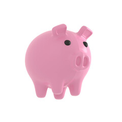 3d render piggy bank isolated on Transparent Png background. Business investment, saving money concept.