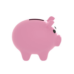 3d render piggy bank isolated on Transparent Png background. Business investment, saving money concept.