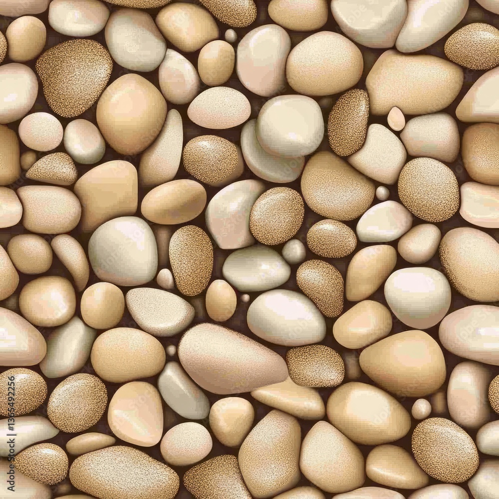 Poster shiny golden pebbles with cream accents create an elegant, textured pattern suitable for luxury desi
