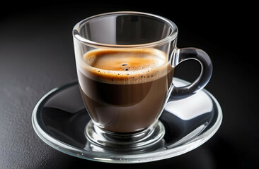 Naklejka premium cup of coffee on black