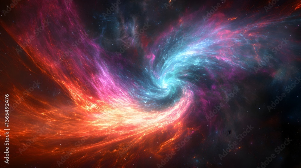 Poster colorful nebula floating in the vastness of space exhibiting a kaleidoscope of colors and celestial 