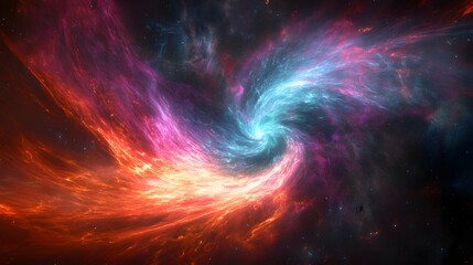 Colorful nebula floating in the vastness of space exhibiting a kaleidoscope of colors and celestial patterns