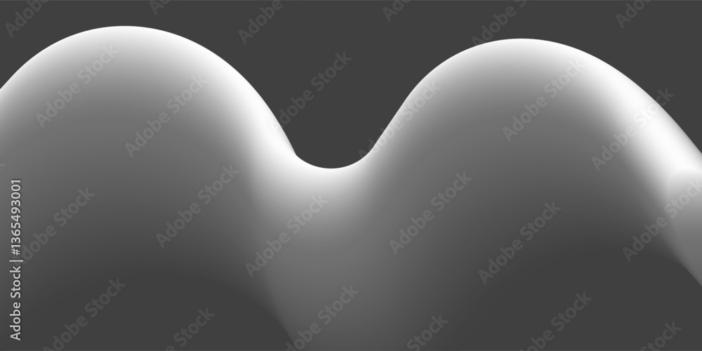 Poster a smooth lit grey round 3d shape with two gentle curves creates an abstract, minimalist design again