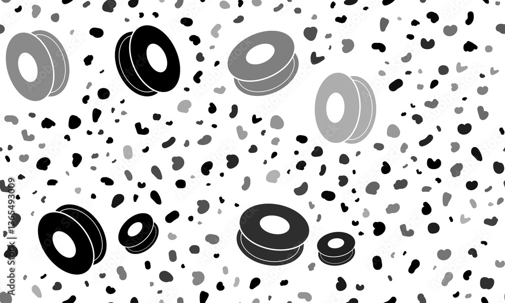Poster abstract seamless pattern with 3d printing filament symbols. creative leopard backdrop. illustration