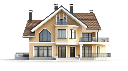 modern residential house with large windows and brown roof