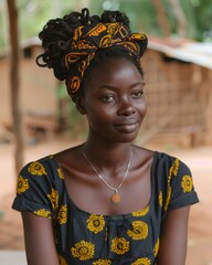 Fototapeta premium A climate refugee engineer repairing a solar-powered water generator in the middle of a desert
