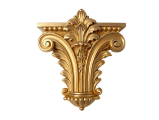 Vintage gold frame corner, intricate design, transparent background PNG for luxury invitations and decor