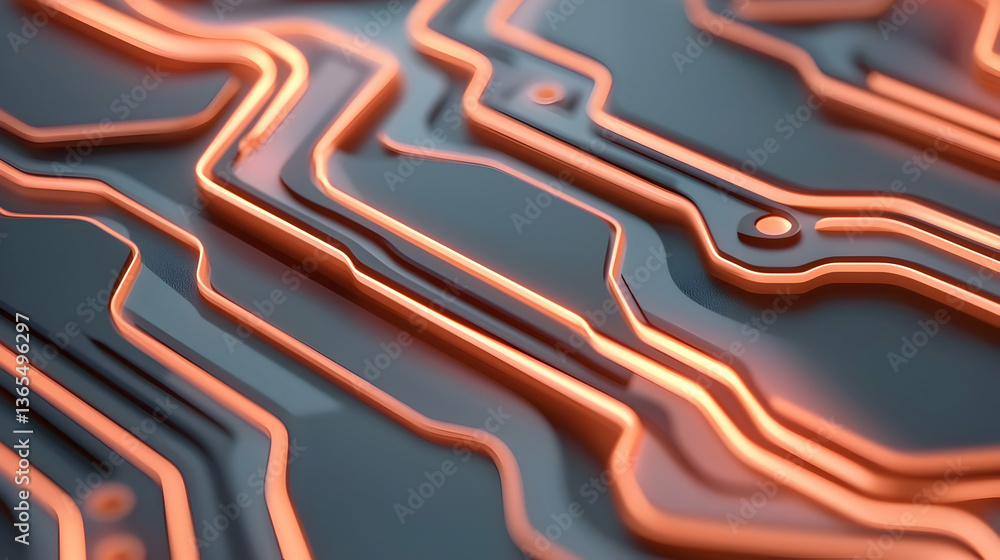 Canvas Prints abstract orange and grey circuit board texture