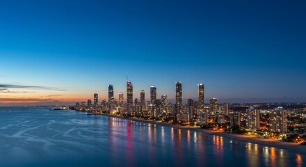 Fototapeta premium Blurred cityscape reflection