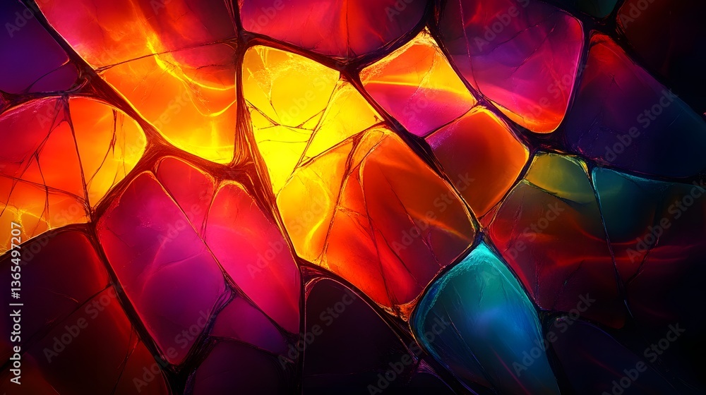 Aufkleber beautiful colorful glass wall with intricate patterns and reflections creating a stunning visual imp