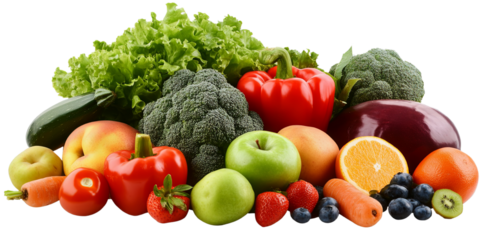 Healthy fruit and vegetables look delightfully fresh and colorful