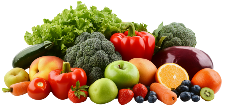 Healthy fruit and vegetables look delightfully fresh and colorful