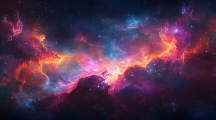 Fototapeta premium A gorgeous nebula space wallpaper showcasing vibrant colors and ethereal patterns of the cosmic universe