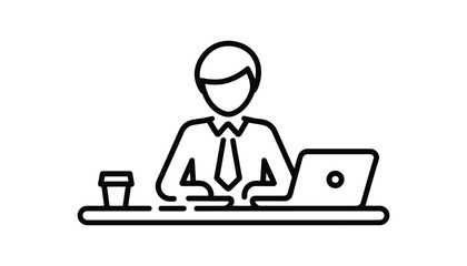 Businessman Working on Laptop with Coffee.