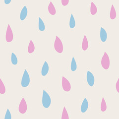 water drop seamless pattern in pastel colors