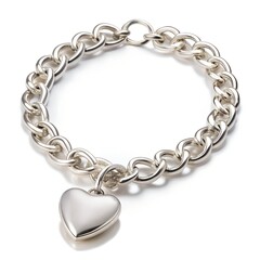 Obraz premium silver chain on white background