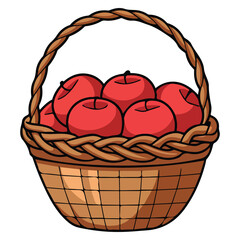 Red apples in basket
