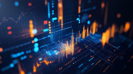 Obraz premium An AI powered predictive analytics tool for stock market forecasting, analyzing financial data to make real-time investment recommendations, Finance tech style