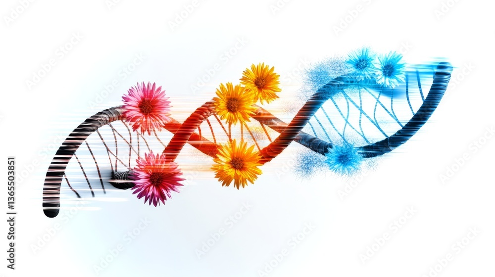 Poster exploring the intersection of dna and technology through ai and crispr advancements