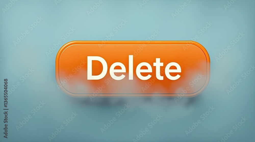 Poster an orange button displays the word delete in white text