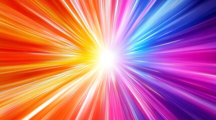 Obraz premium Vibrant Rainbow Burst Abstract Light Rays Colorful Background