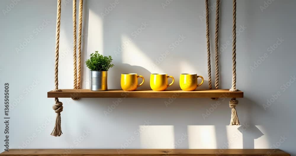 Poster a studio image of a shelf that is floating.