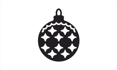 Fototapeta premium Starry Christmas Ball Ornament Silhouette