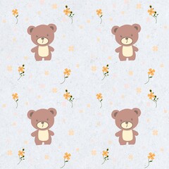 Fototapeta premium seamless pattern with teddy bear