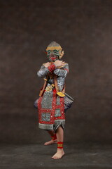 This mask dance drama of Thailand call Khon from the Ramayana story. Hanuman , Studio Shot
