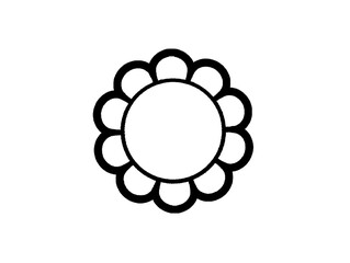 The white background in the picture is a large circle in the center and ten ovals around it like a flower. The white background has a yellow border and is used as an illustration in various work art.