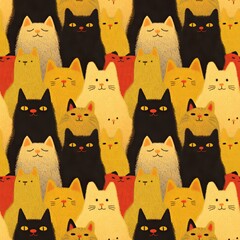 Worn Fabric Lucky Cat Art