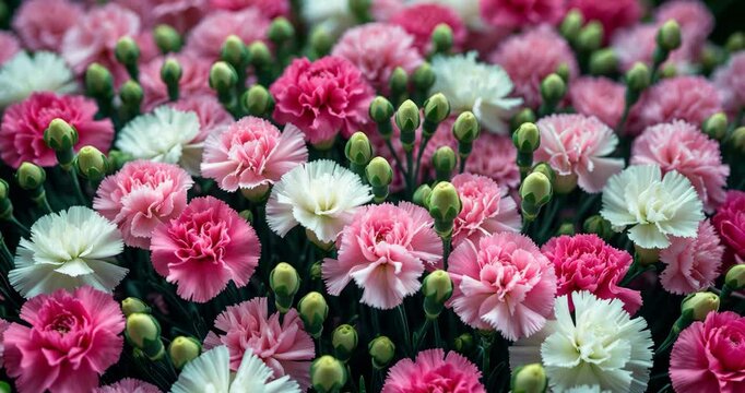 Seedlings of carnation flowers
