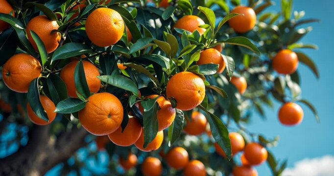 Citrus fruit tree of Blood Orange in the Upper Himalayas.