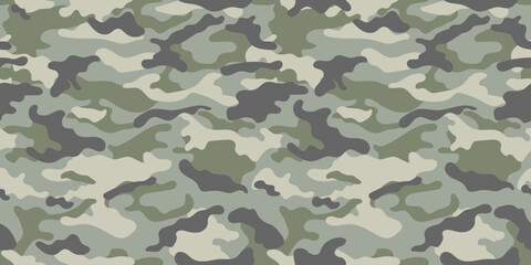 Green camouflage pattern for clothing design. Trendy camouflage military pattern
