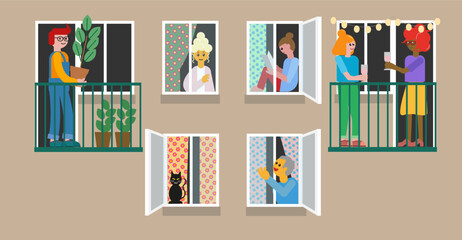 Neighbours, happy living next to each other.