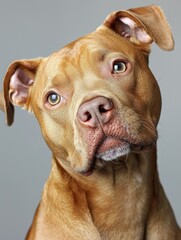 Puppy head tilt with a curious look capturing the dog's thoughtful innocence and emotion