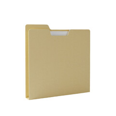 Yellow file folder for organizing documents on a clean background  