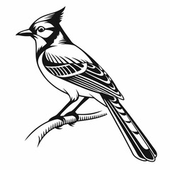 blue jay black silhouette vector