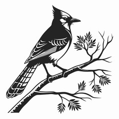 blue jay black silhouette vector